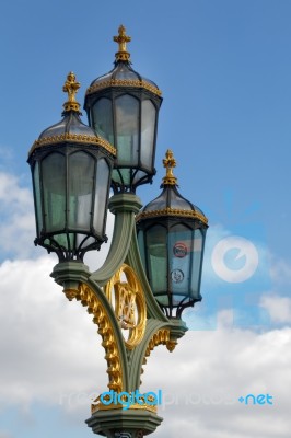 London/uk - March 21 : Decorative Lamp Post On Westminster Bridg… Stock Photo