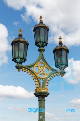 London/uk - March 21 : Decorative Lamp Post On Westminster Bridg… Stock Photo