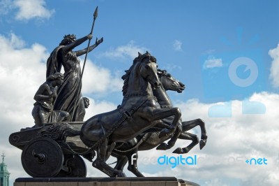 London/uk - March 21 : Monument To Boudicca In London On March 2… Stock Photo