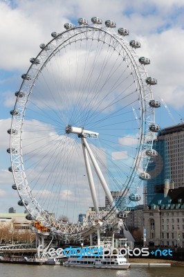 London/uk - March 21 : View Of The London Eye In London On March… Stock Photo