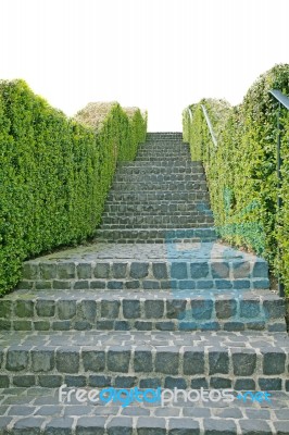 Long Stone Stairway Stock Photo