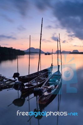 Long Tail Boats Stock Photo