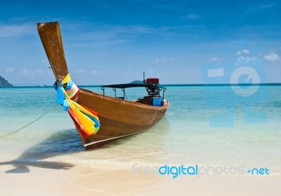 Long Tailed Boat In Thailand Stock Photo