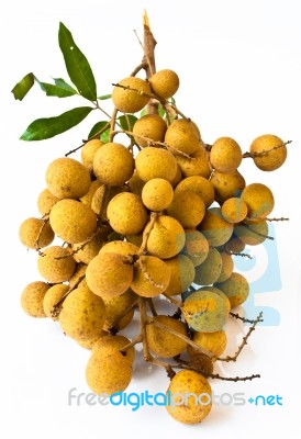 Longan Fruit Isolated On White Background Stock Photo