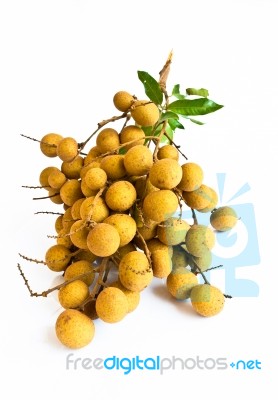 Longan Fruit Isolated On White Background Stock Photo