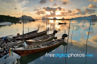 Longtail Boats Stock Photo