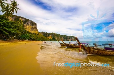 Longtail Boats Stock Photo