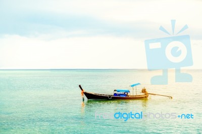 Longtrail Boat In Phi Phi Islands Andaman Sea Krabi, South Of Th… Stock Photo