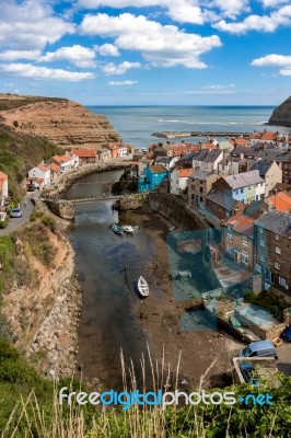 Looking Down Over Staithes Stock Photo