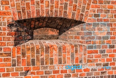 Loophole In The Wall Of The Old Fortress Stock Photo