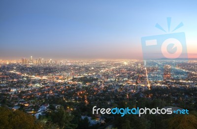 Los Angeles At Sunset Stock Photo