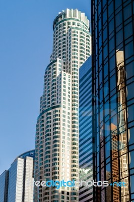 Los Angeles, California/usa - July 28 : Skyscrapers In The Finan… Stock Photo