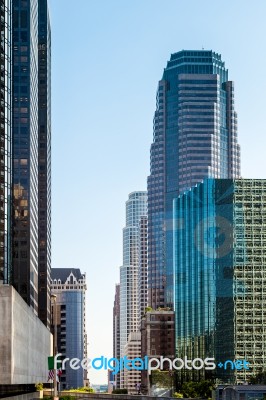 Los Angeles, California/usa - July 28 : Skyscrapers In The Finan… Stock Photo