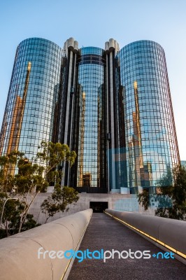 Los Angeles, California/usa - July 28 : Skyscrapers In The Finan… Stock Photo