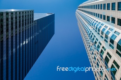 Los Angeles, California/usa - July 28 : Skyscrapers In The Finan… Stock Photo