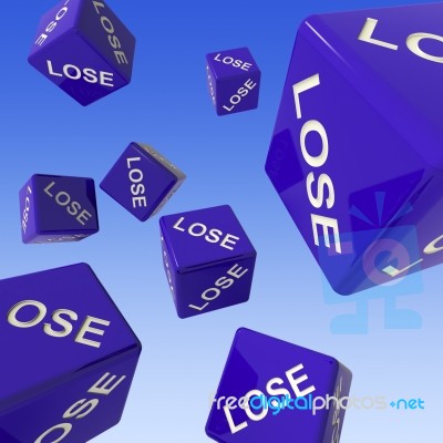 Lose Dice Background Showing Failure Stock Image