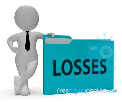 Losses Folder Represents Expenses File 3d Rendering Stock Image