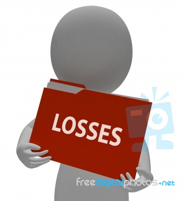 Losses Folder Shows Negativity Bearish 3d Rendering Stock Image