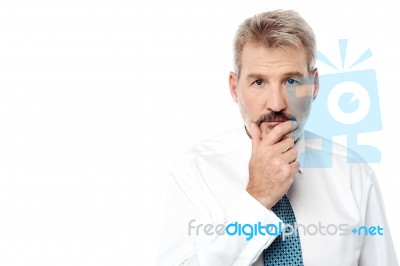 Lost In Business Thoughts Stock Photo