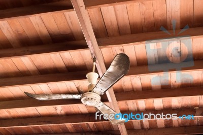 Lots Of Dust Stain On Ceiling Fan Stock Photo