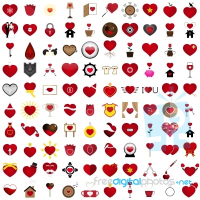 Love  100 Concept Shape Design Illustration. Set 2/2 Stock Image