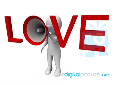 Love 3d Character Shows Romance Loving And Feelings Stock Image