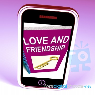 Love And Friendship Phone Represents Keys And Advice For Friends… Stock Image