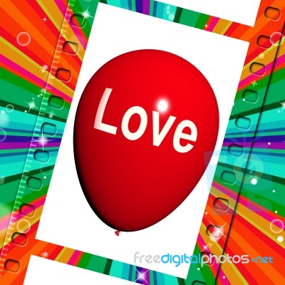 Love Balloon Shows Fondness And Affectionate Feeling Stock Image