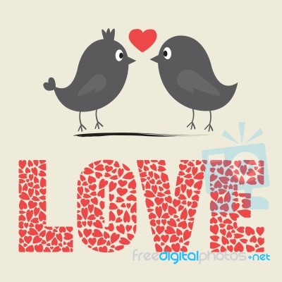 Love Bird Card Stock Image