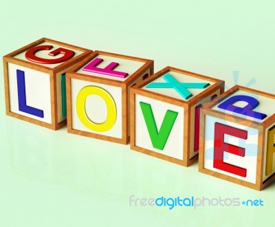 Love Blocks Show Romance Affection And Devotion Stock Image