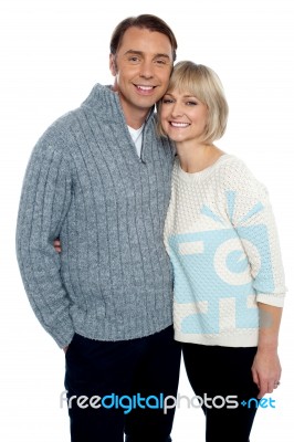 Love Couple Feeling The Warmth Of Each Other Stock Photo