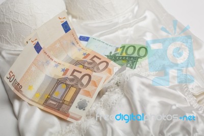 Love For Money - Lingerie And Money Concept Stock Photo