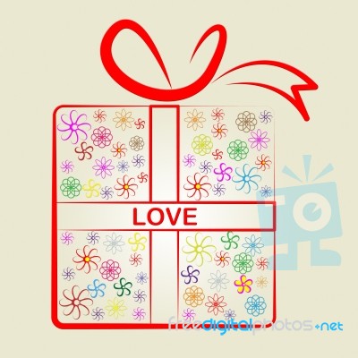 Love Gifts Means Wrapped Present And Surprises Stock Image