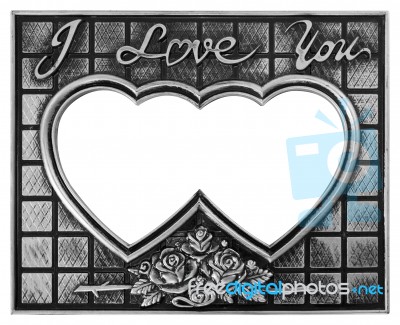 Love Gold Frame Stock Photo