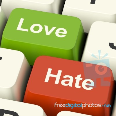 Love Hate Computer Keys Stock Image