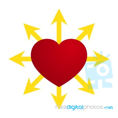  Love Heart Arrow Design Stock Image