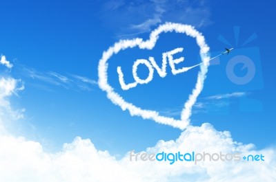 Love Heart Cloud On Blue Sky Stock Image Royalty Free Image Id