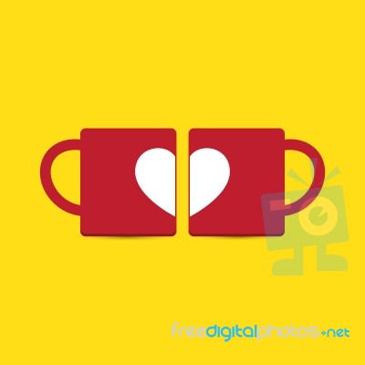  Love Heart Couple Cup Stock Image