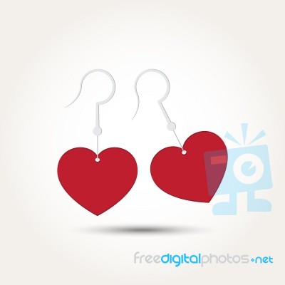  Love Heart Couple Earring Stock Image