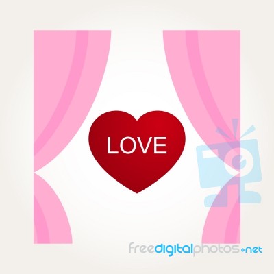  Love Heart Curtain Stock Image