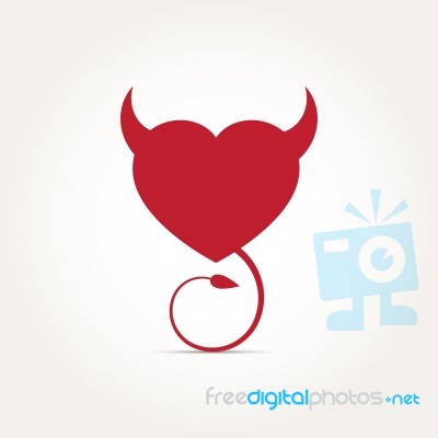  Love Heart Devil Stock Image