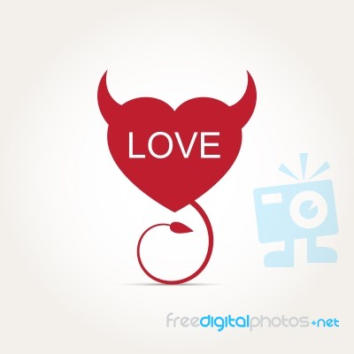  Love Heart Devil Stock Image