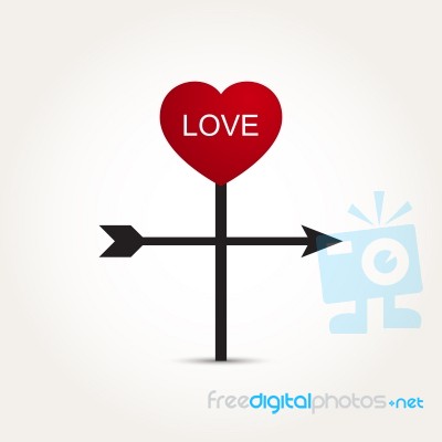  Love Heart Direction Arrow Stock Image