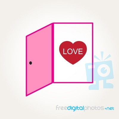  Love Heart Door Open Mind Concept Stock Image