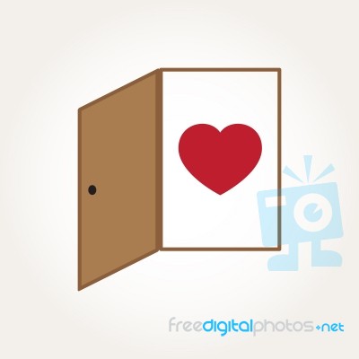  Love Heart Door Open Mind Concept Stock Image