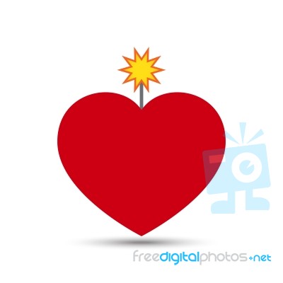  Love Heart Fire Cracker Design Stock Image