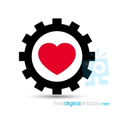  Love Heart Gear Stock Image