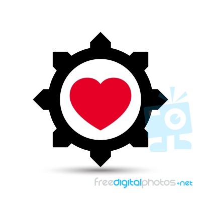  Love Heart Gear Stock Image