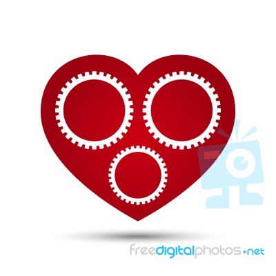  Love Heart Gear Stock Image