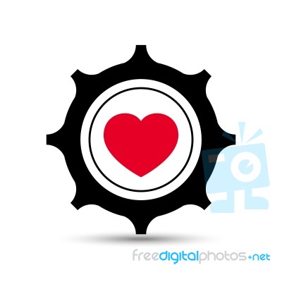  Love Heart Gear Stock Image